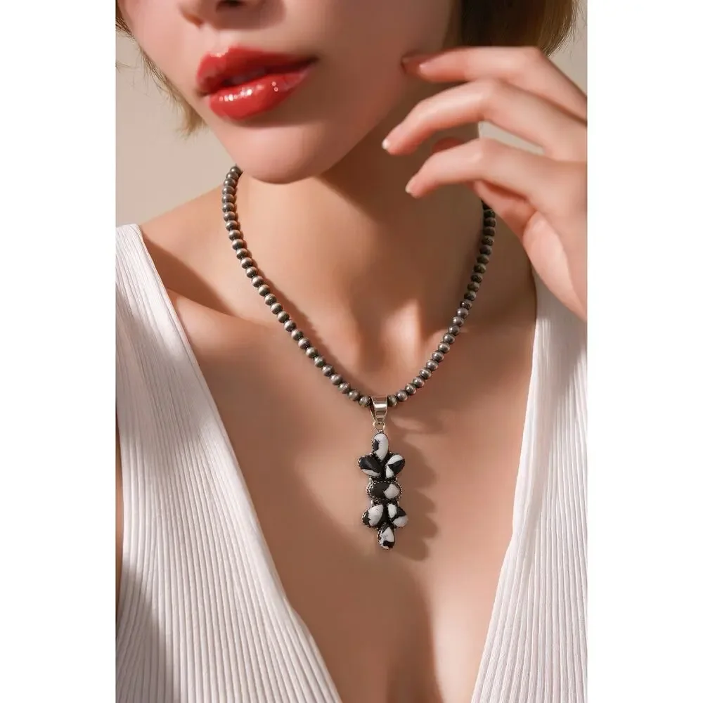 HUGE! white Buffalo Cluster Teardop Pendant 2.25” Long - Picture 2 of 5